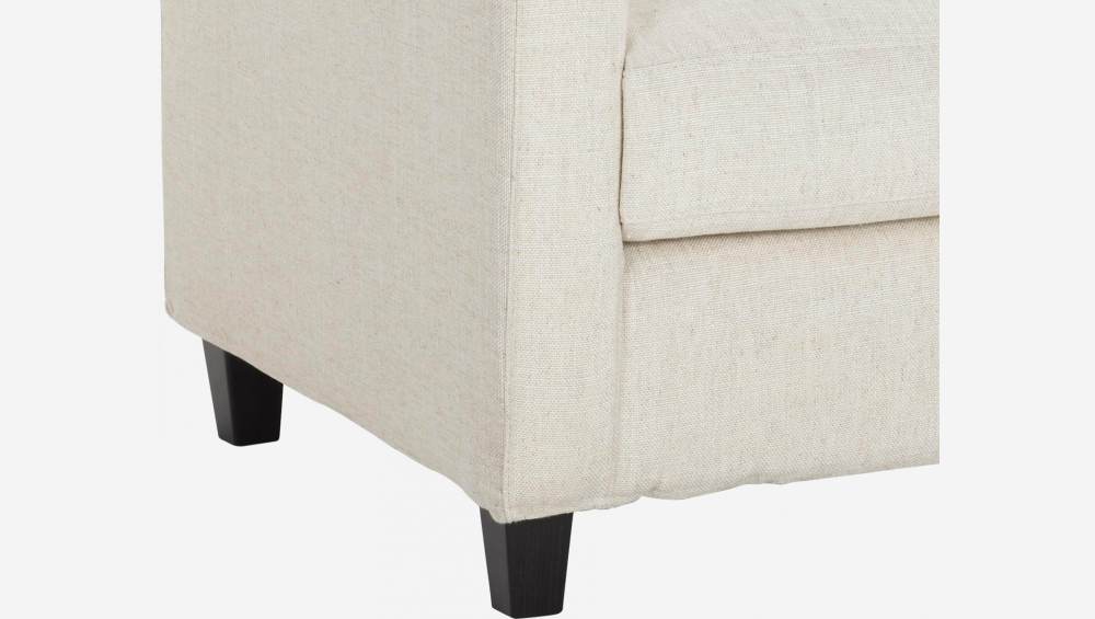 Canapé compact en tissu italien - Beige - Pieds noirs