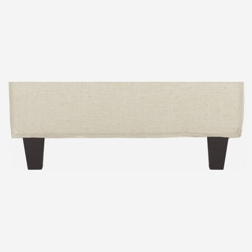 Canapé 3 places en tissu italien - Beige - Pieds noirs