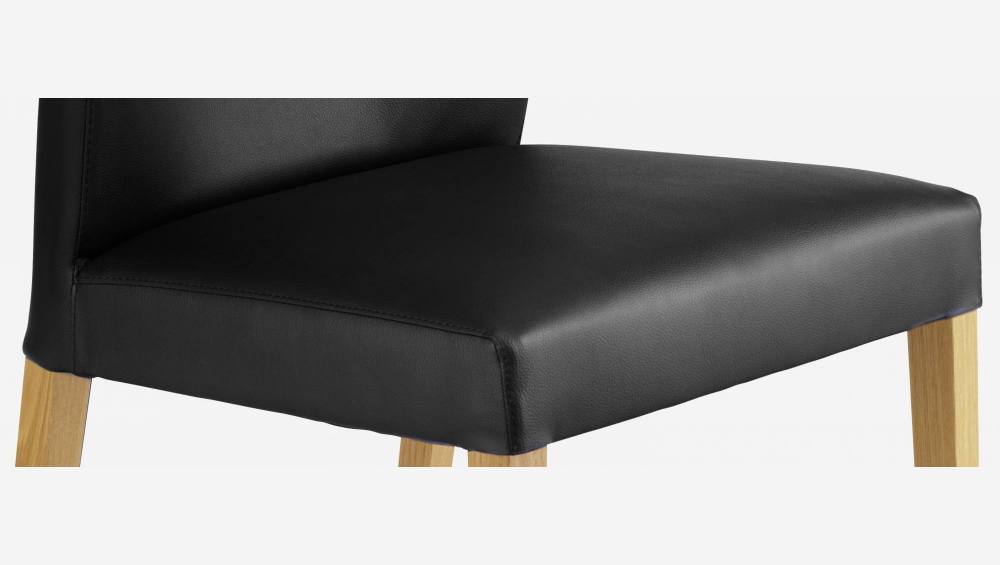 Chaise - Noir - Pieds chêne