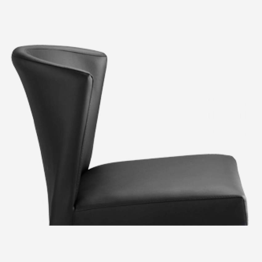 Chaise - Noir - Pieds chêne