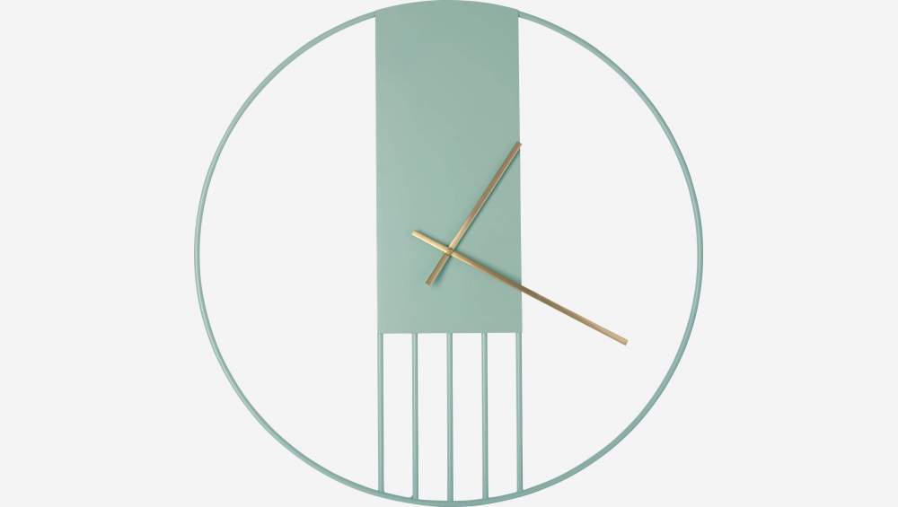 Horloge murale en métal - 60 cm - Vert