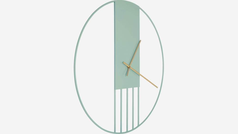 Horloge murale en métal - 60 cm - Vert