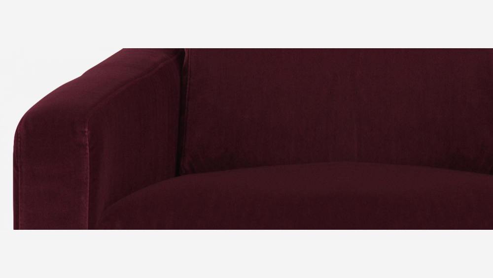 Fauteuil en velours - Rouge - Pieds noirs