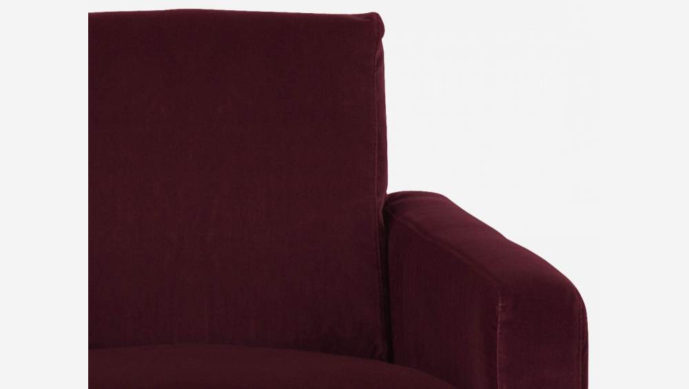 Fauteuil en velours - Rouge - Pieds noirs