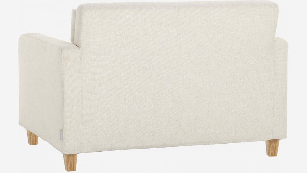 Canapé compact en tissu italien - Beige - Pieds chêne