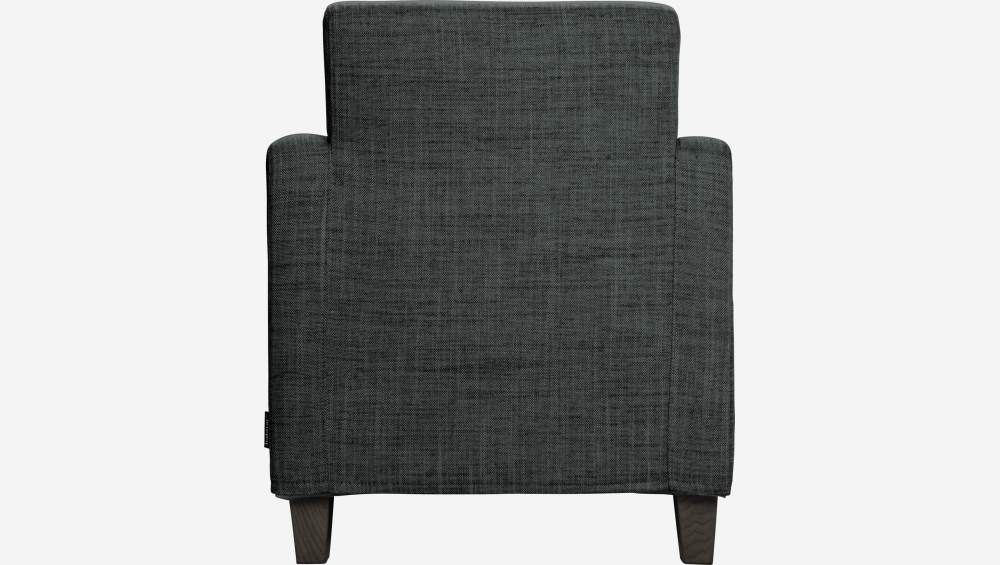 Fauteuil en tissu italien - Gris anthracite - Pieds noirs