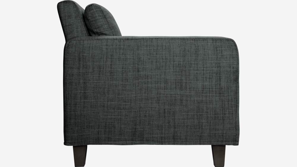 Fauteuil en tissu italien - Gris anthracite - Pieds noirs