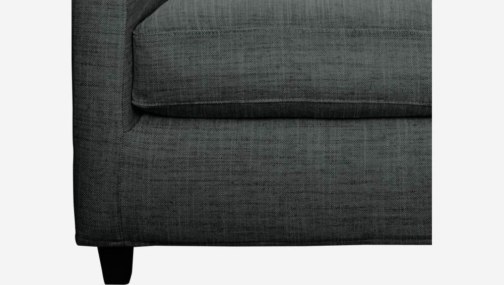 Fauteuil en tissu italien - Gris anthracite - Pieds noirs