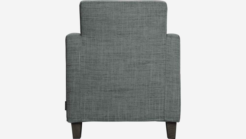 Fauteuil en tissu italien - Gris - Pieds noirs