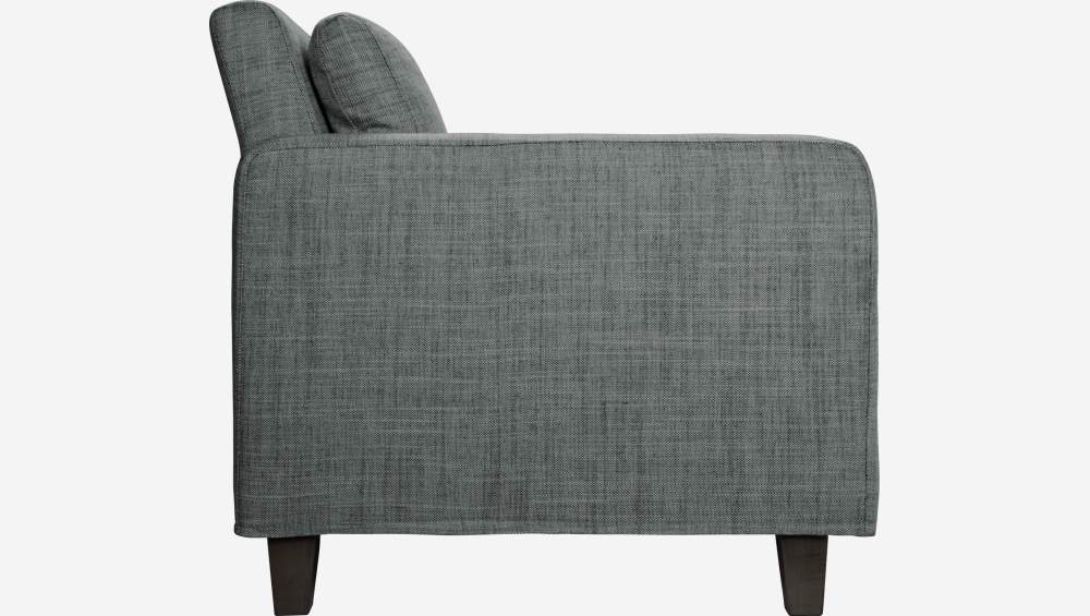 Fauteuil en tissu italien - Gris - Pieds noirs