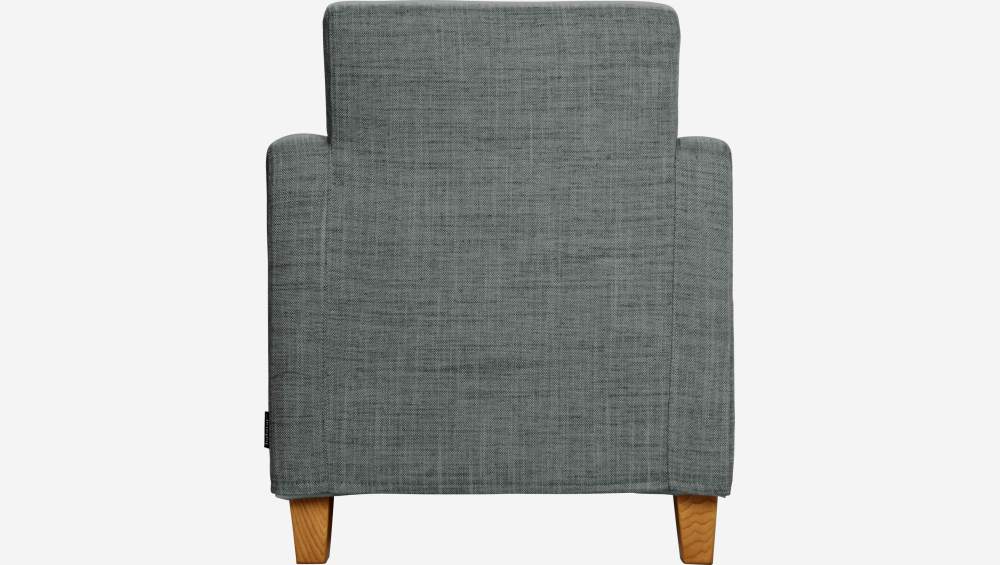 Fauteuil en tissu italien - Gris - Pieds chêne