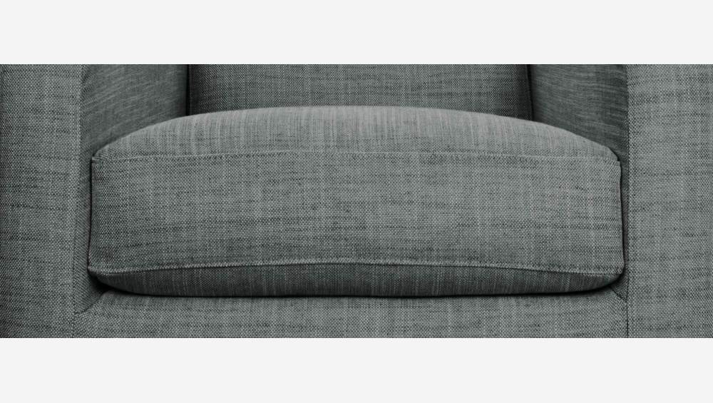 Fauteuil en tissu italien - Gris - Pieds chêne