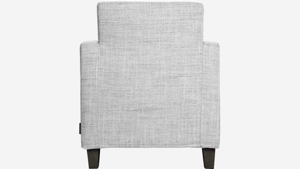 Fauteuil en tissu italien - Gris clair - Pieds noirs