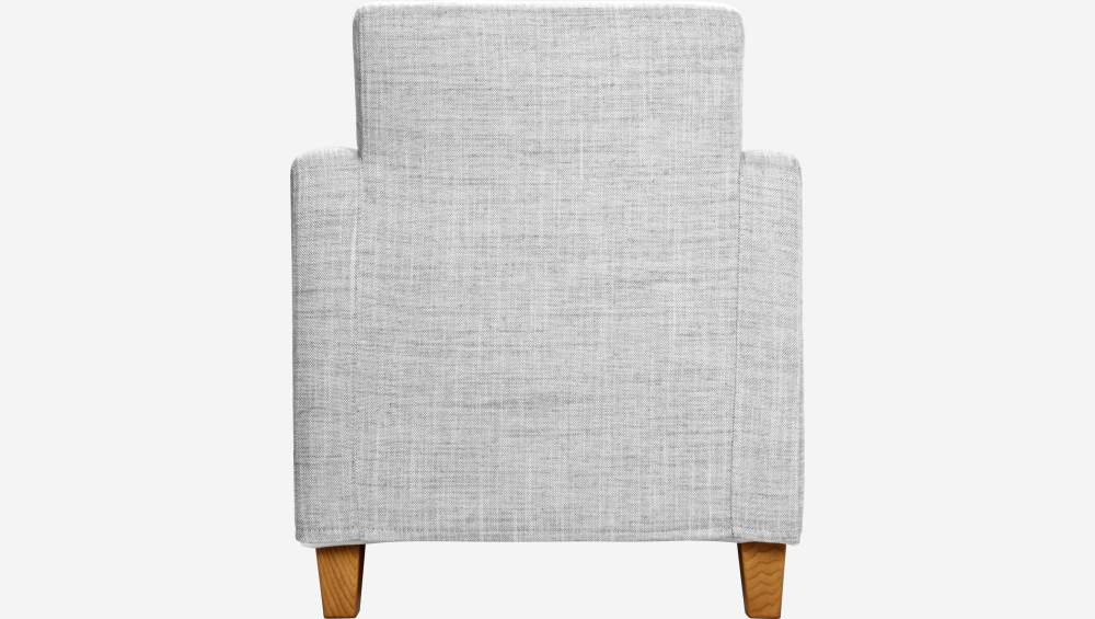 Fauteuil en tissu italien - Gris clair - Pieds chêne