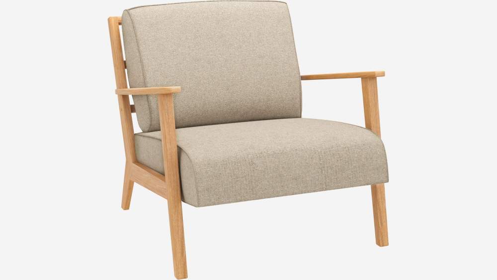 Fauteuil en tissu Lucca - Blanc mastic 