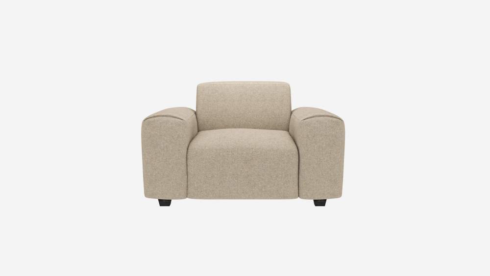 Fauteuil en tissu Lucca - Blanc mastic