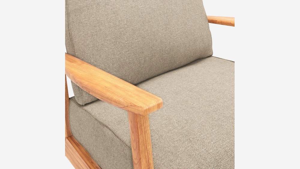 Fauteuil en tissu Lucca - Blanc mastic 