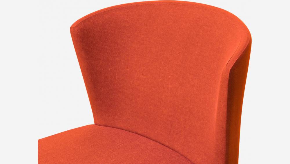 Chaise en tissu - Orange - Pieds chêne