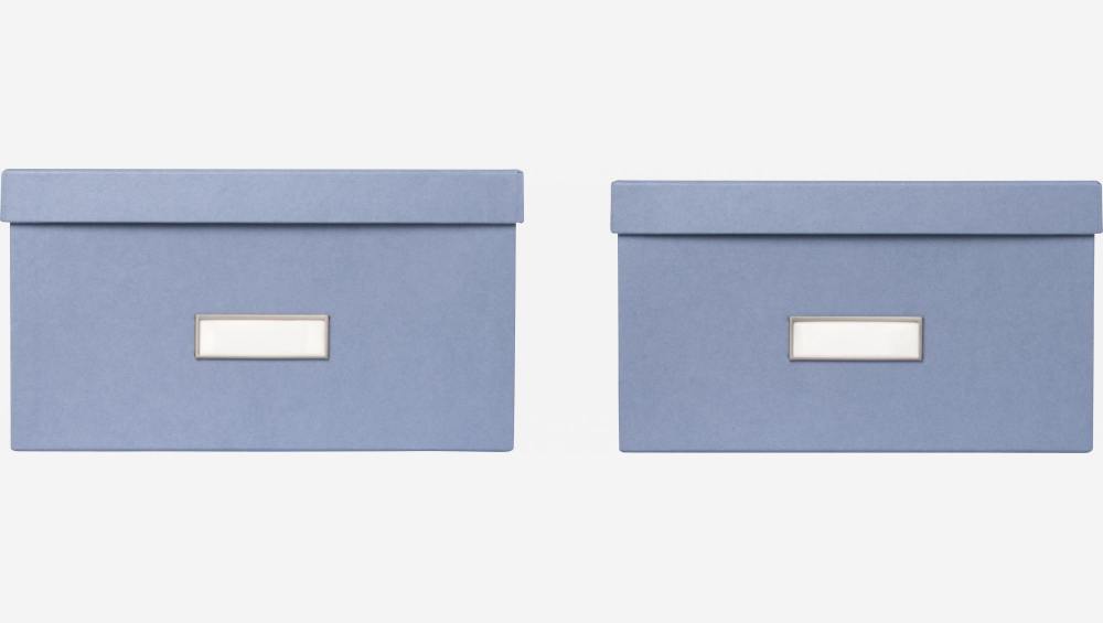 Lot de 2 boîtes gigognes en carton – Bleu