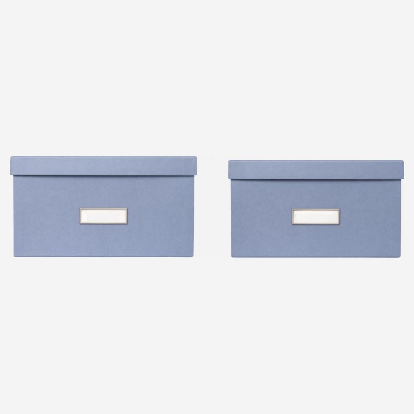 Lot de 2 boîtes gigognes en carton – Bleu