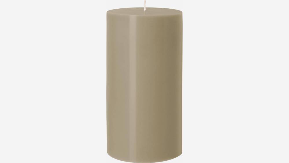 Bougie cylindrique - 10,5 x 20 cm - Taupe