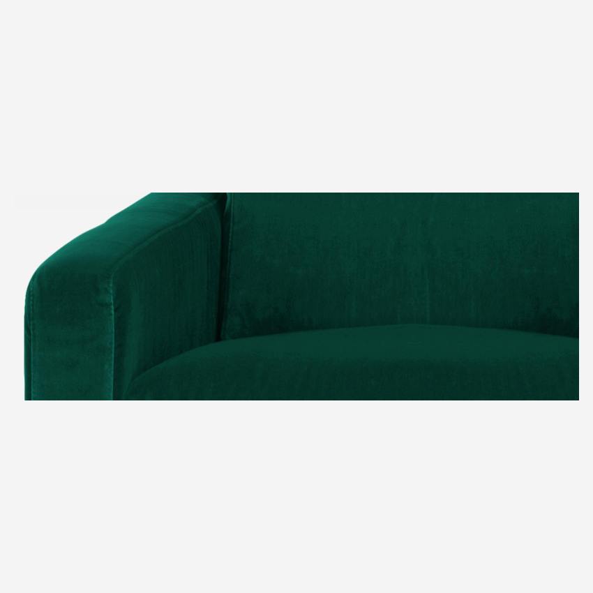 Fauteuil en velours - Vert - Pieds noirs