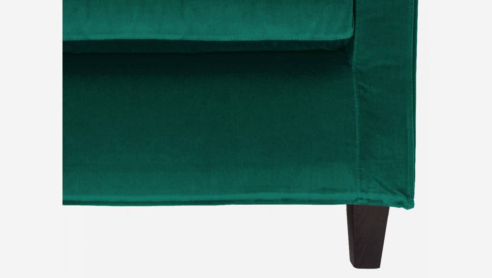 Fauteuil en velours - Vert - Pieds noirs