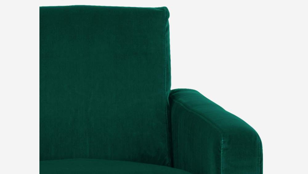 Fauteuil en velours - Vert - Pieds noirs