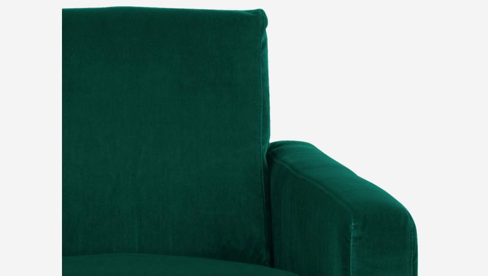 Fauteuil en velours - Vert - Pieds clairs