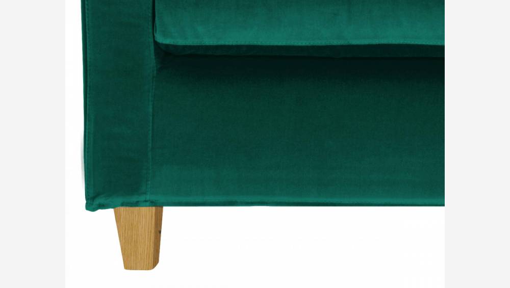 Canapé compact en velours - Vert - Pieds clairs