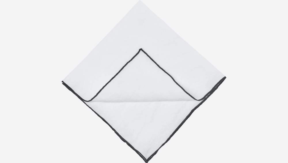 Lot de 2 serviettes de table en lin - 45 x 45 cm - Blanc