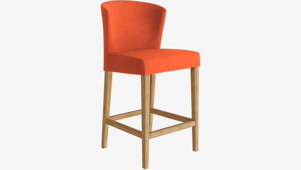 Chaise mi-haute de bar en tissu - Orange