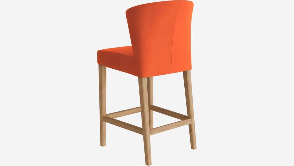 Chaise mi-haute de bar en tissu - Orange