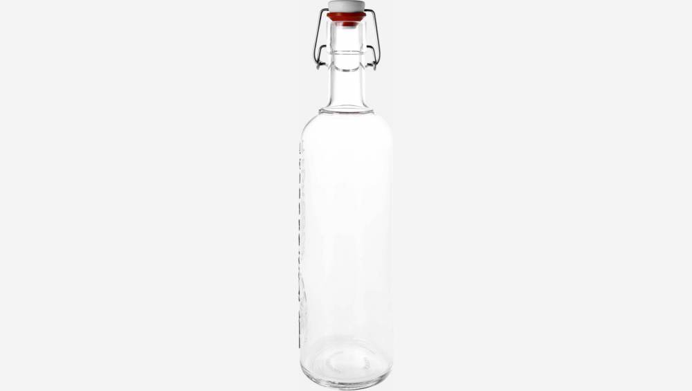 Bouteille avec bouchon clipsable 8,5cm en verre