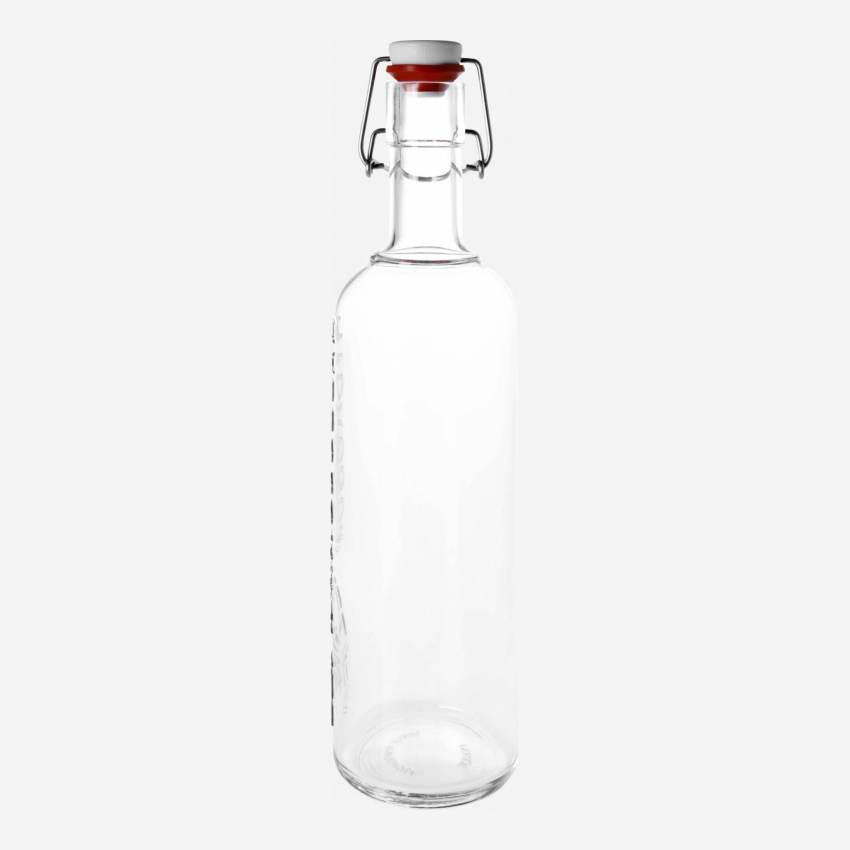 Bouteille avec bouchon clipsable 8,5cm en verre