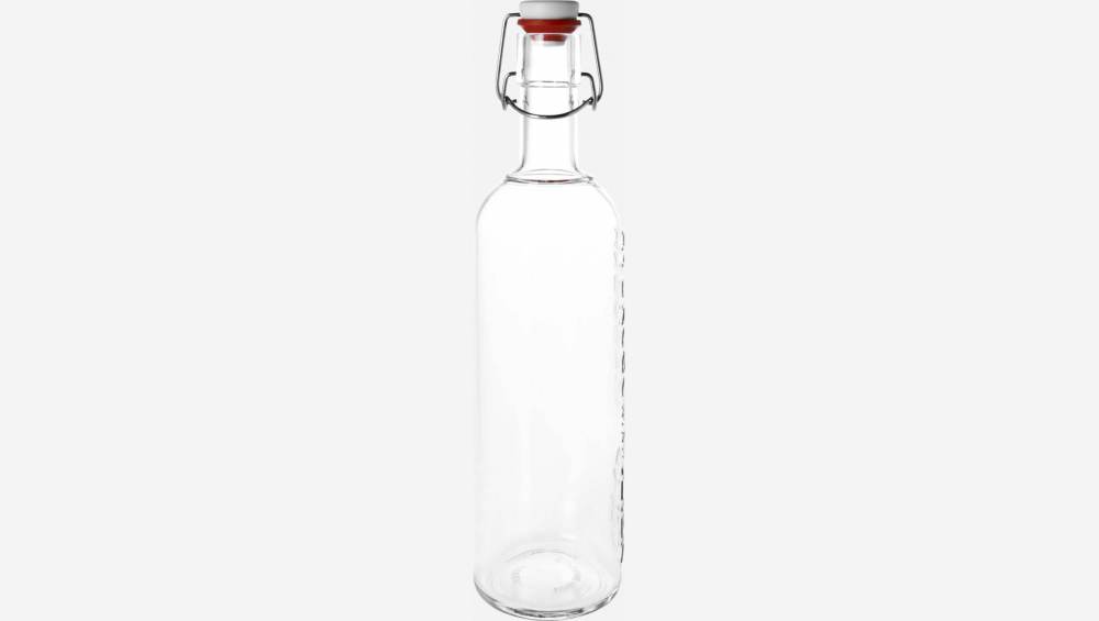 Bouteille avec bouchon clipsable 8,5cm en verre