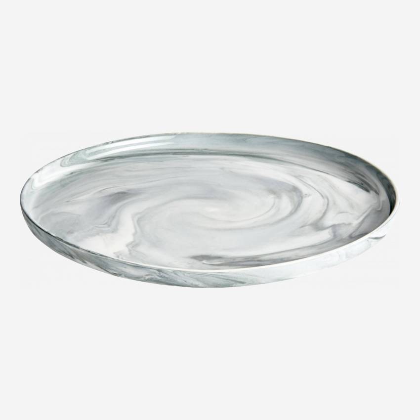 Assiette plate 24,5cm en porcelaine grise