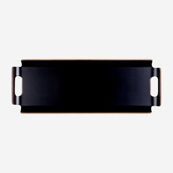 Plateau rectangulaire 50x20 cm en bois noir