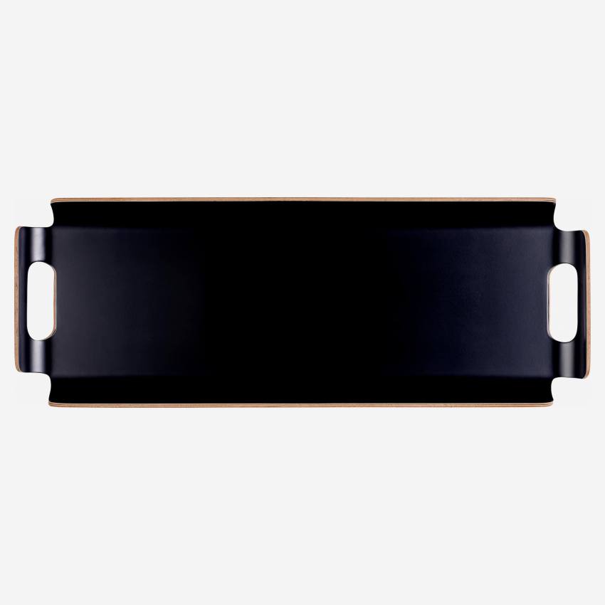 Plateau rectangulaire 50x20 cm en bois noir