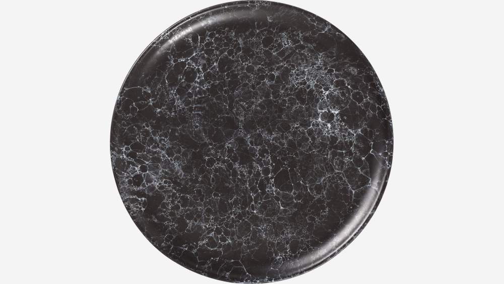 Assiette Plate 28 cm - Grès - Noire (Lot de 6)