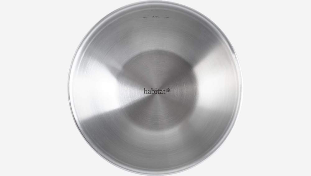 Bol en inox avec base anti-dérapante - 16 cm - Argent