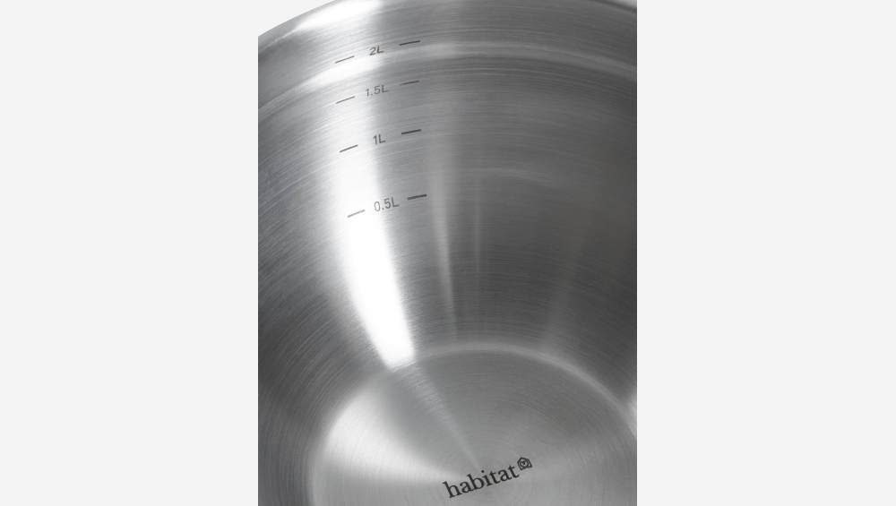 Bol en inox avec base anti-dérapante - 20 cm - Argent