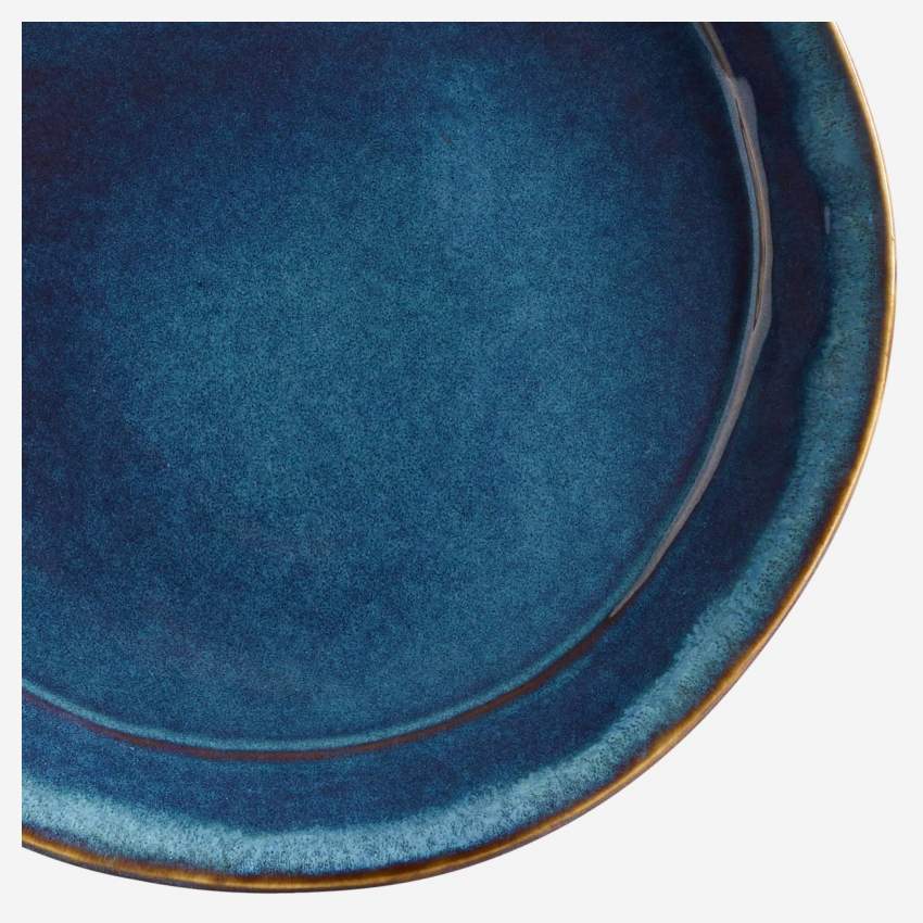 Assiette à dessert en grès - 22 cm - Bleu