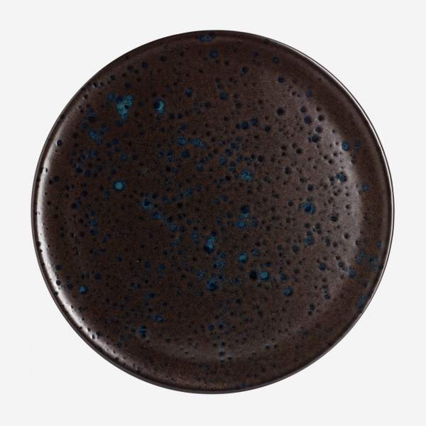 Assiette de service en grès  - 34,5 cm - Noir