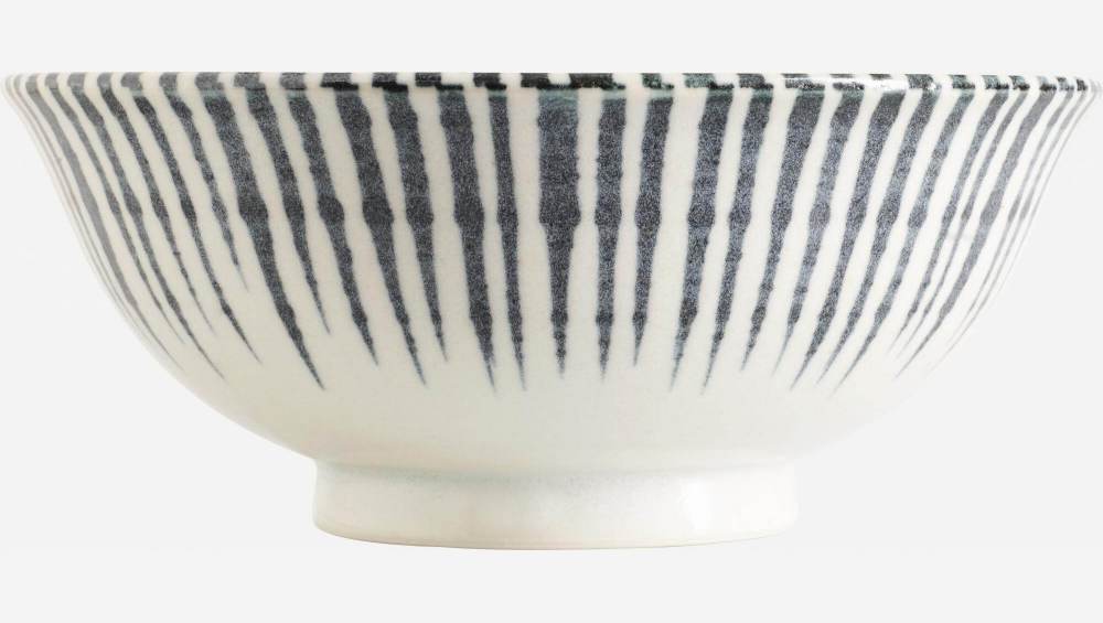 Bol en porcelaine - Lignes bleues - 14,5 cm