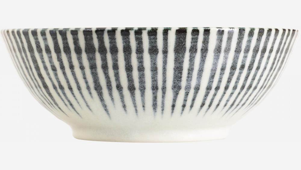 Bol en porcelaine - Lignes bleues - 19,5 cm