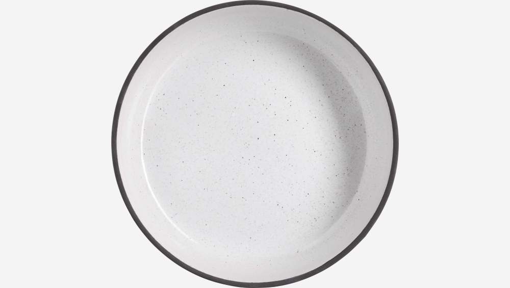 Assiette creuse en grès - 20 cm - Blanc