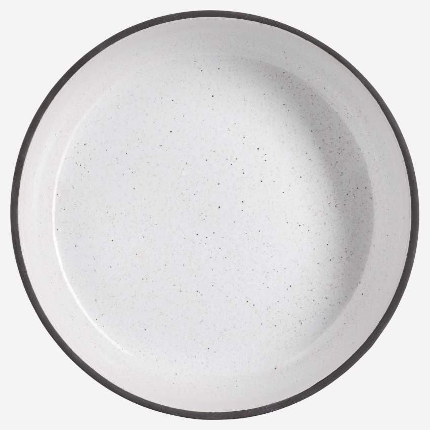 Assiette creuse en grès - 20 cm - Blanc