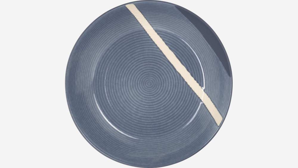 Assiette creuse en grès - 24 cm - Gris bleu