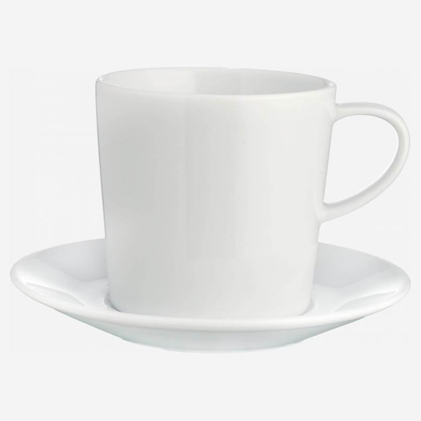 4 tasses à expresso en porcelaine blanche